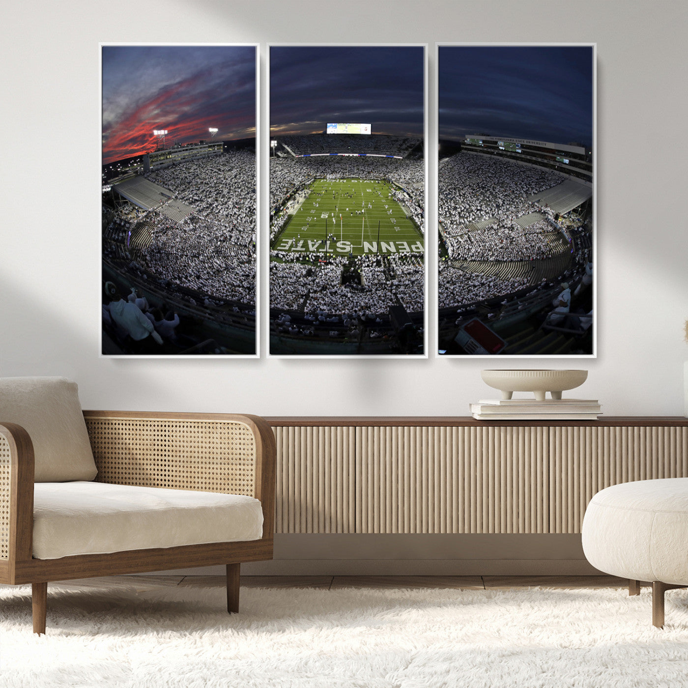 MGV-FC-48X32-3P - Penn State University Nittany Lions Football Team Print - University Park Beaver Stadium Wall Art
