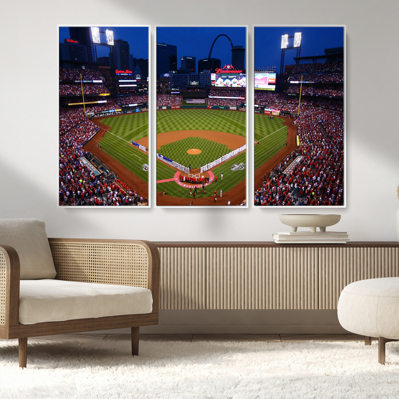 MGV-FC-48X32-3P - St. Louis Cardinals Baseball Team Print - Busch Stadium Wall Art Canvas Print