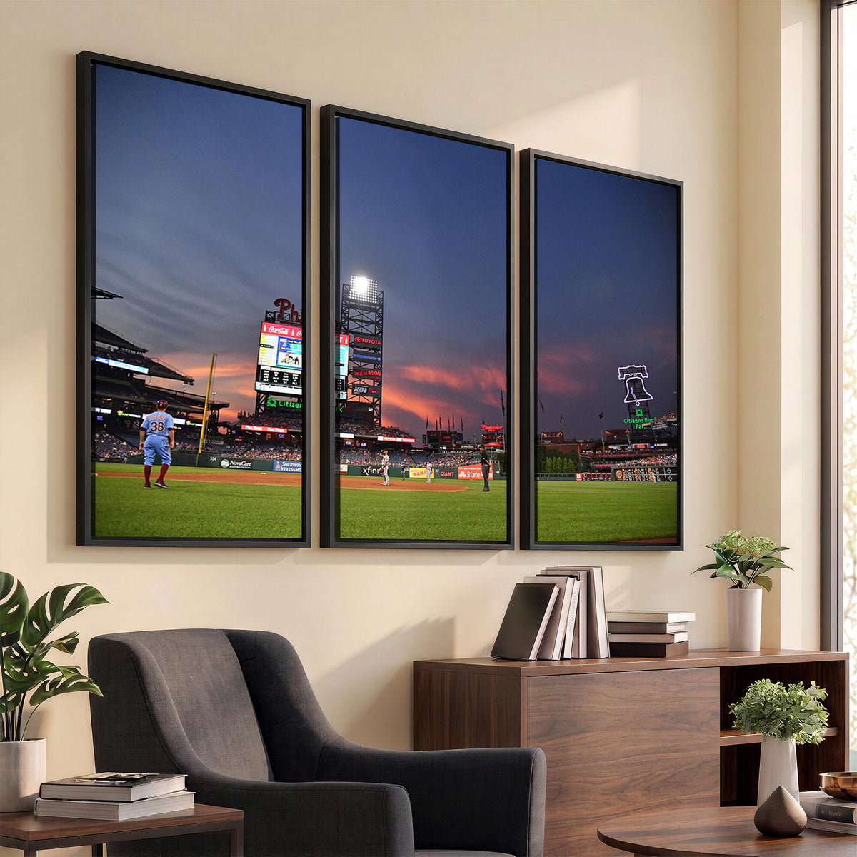 22594-MGV-CV-36X24 - Philadelphia Phillies Baseball Print - Philadelphia Citizens Bank Park Stadium Wall Art, Phillies