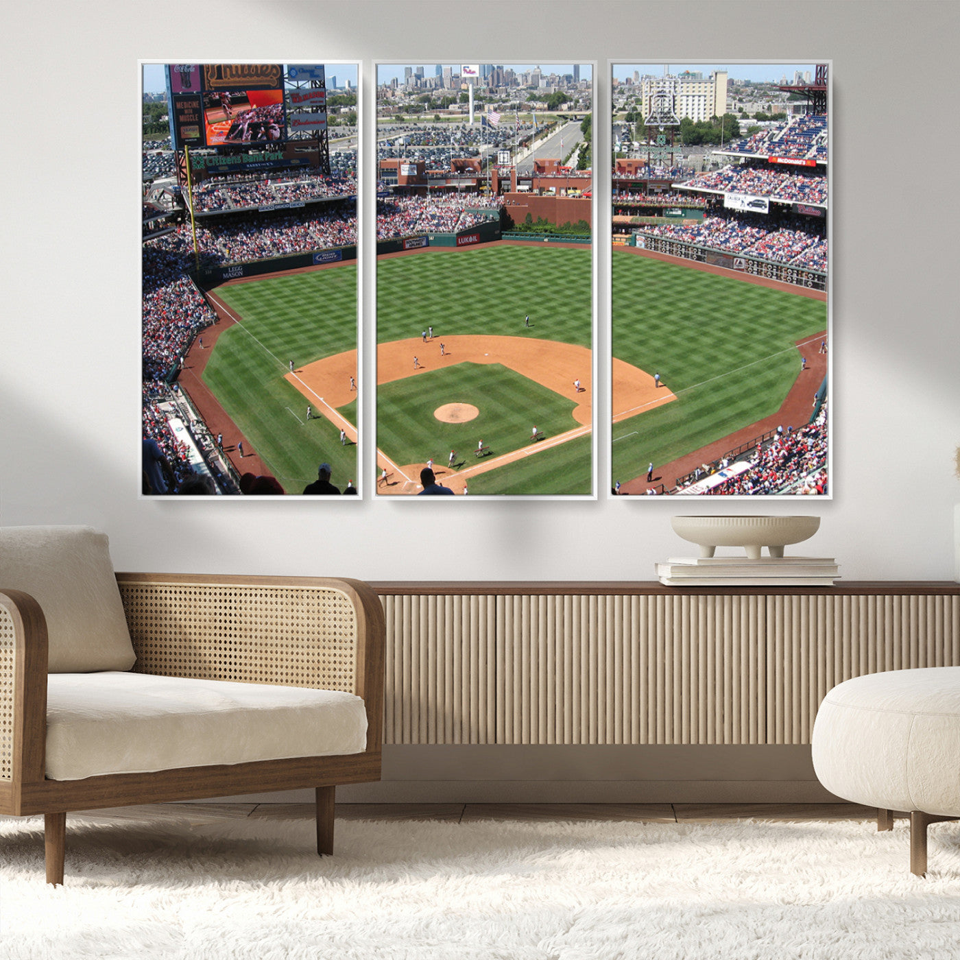 MGV-FC-48X32-3P - Philadelphia Phillies Baseball Team Print - Philadelphia Citizens Bank Park Stadium Wall Art Canvas