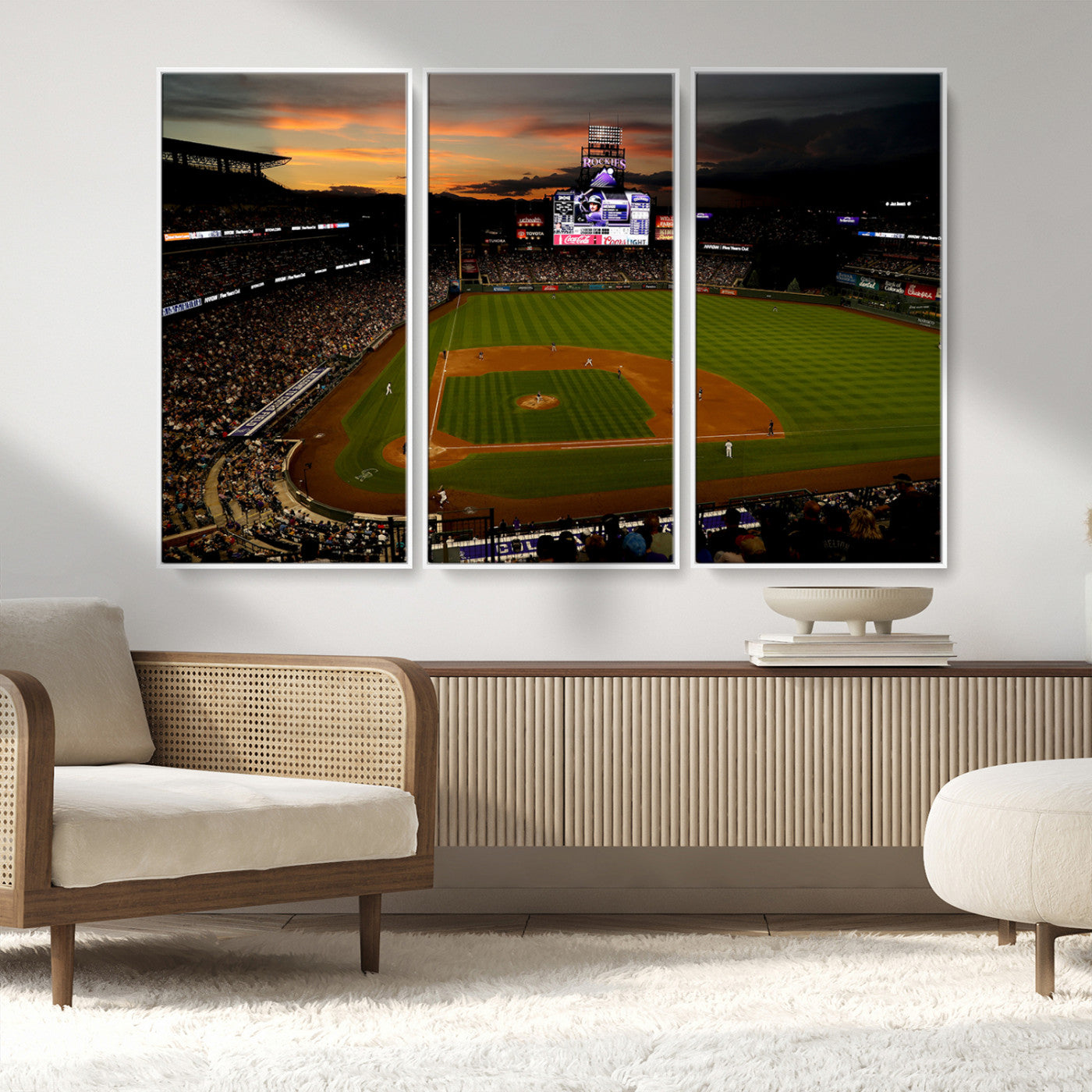 MGV-FC-48X32-3P - Colorado Rockies Coors Field Wall Art Canvas Print - MLB Baseball Stadium