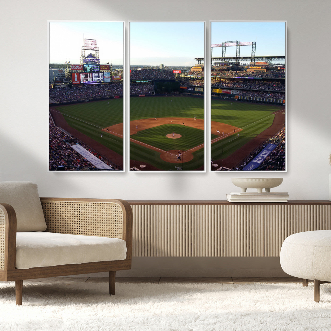 MGV-FC-48X32-3P - Colorado Rockies Coors Field Wall Art Canvas Print - MLB Baseball Stadium