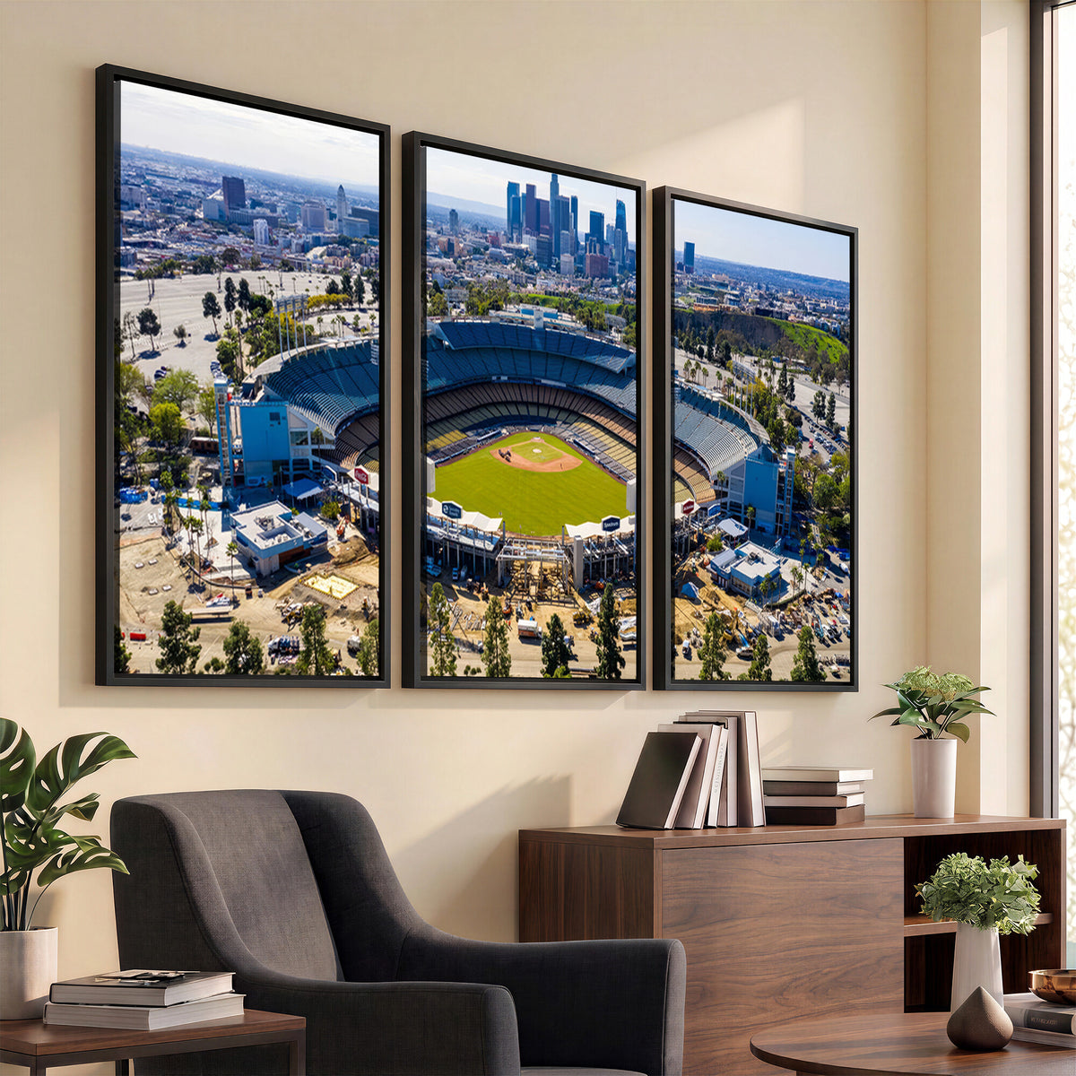 58596-MGV-CV-36X24 - Los Angeles Dodgers Dodger Stadium Wall Art Canvas Print, Extra Large Game Room Wall Decor