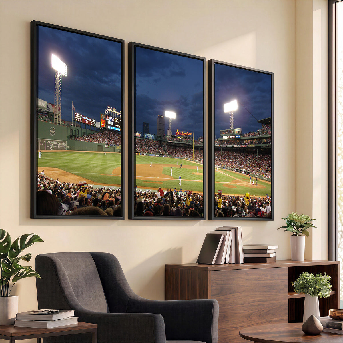 85099-MGV-CV-36X24 - Boston Red Sox Baseball Team Print Canvas, Massachusetts Fenway Park Stadium Wall Art