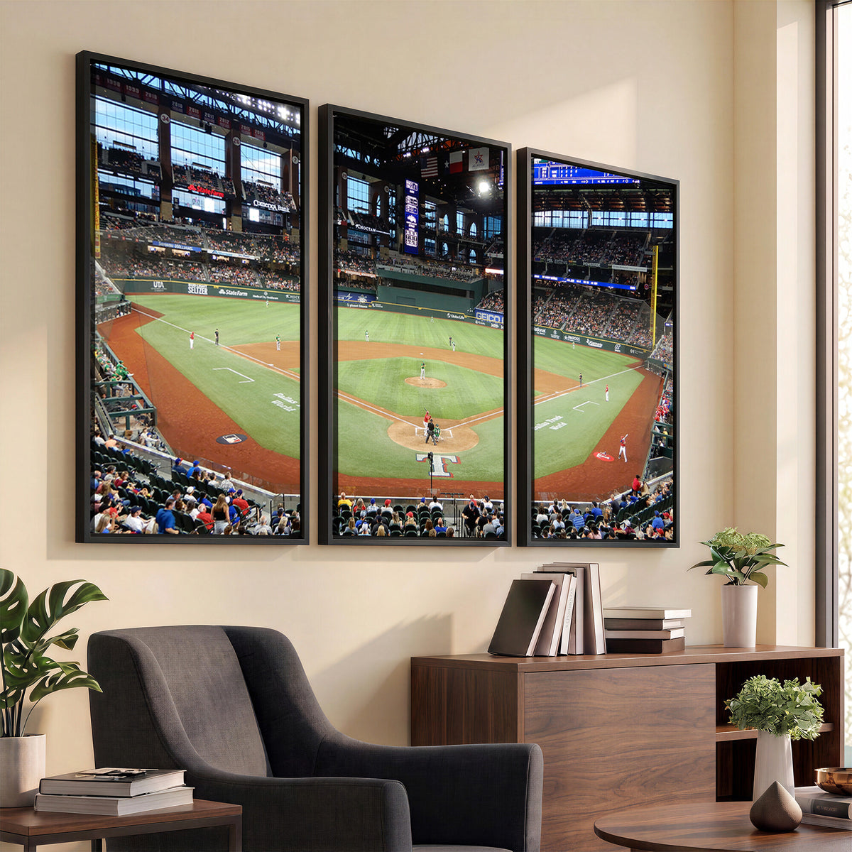 78468-MGV-CV-36X24 - Texas Rangers Baseball Team Print, Arlington Globe Life Field Stadium Wall Art