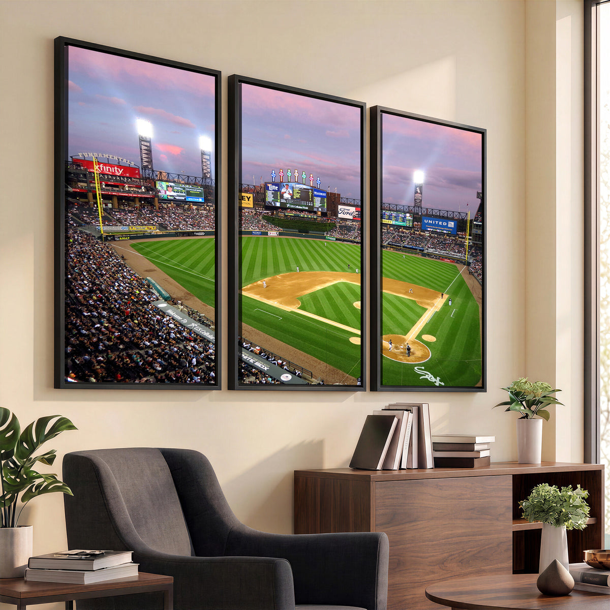 38470-MGV-CV-36X24 - Chicago White Sox Baseball Team Print Canvas, Guaranteed Rate Field Stadium Wall Art