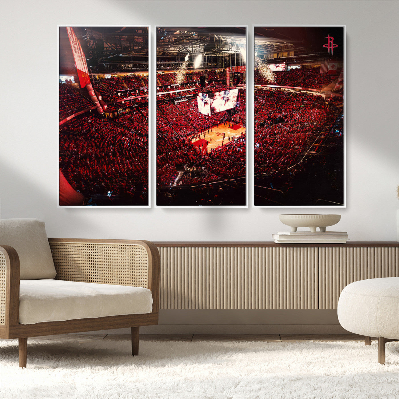 MGV-FC-48X32-3P - Houston Rockets Basketball Team Print Canvas- Houston Toyota Center Stadium Wall Art Canvas Print