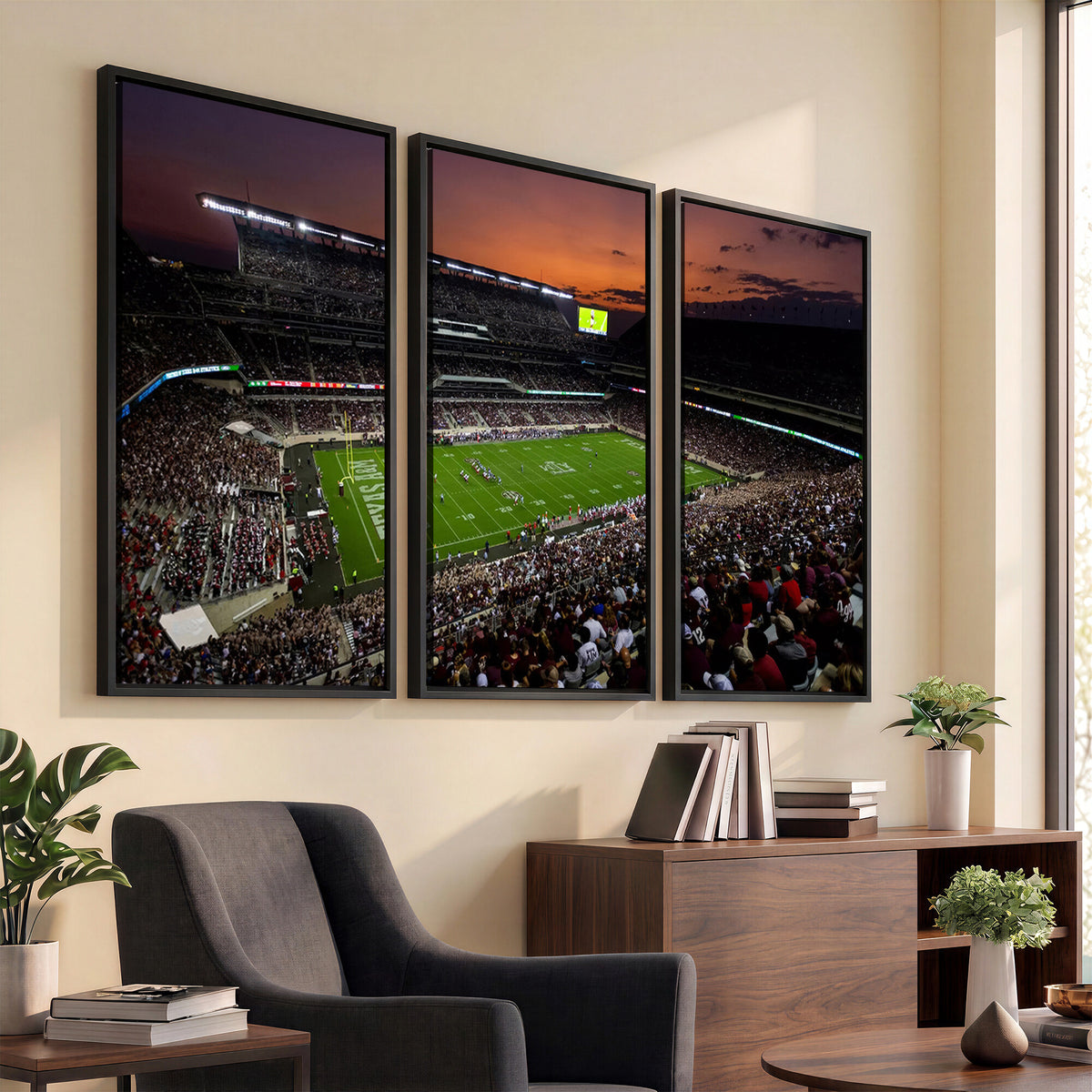 45603-MGV-CV-36X24 - Texas A&M University Aggies Football Team Print, College Station Kyle Field Stadium Wall Art