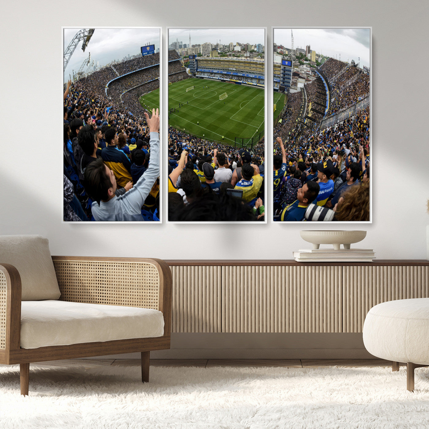 MGV-FC-48X32-3P - Boca Juniors Soccer Team Print - Buenos Aires Bombonera Stadium Wall Art Canvas Print