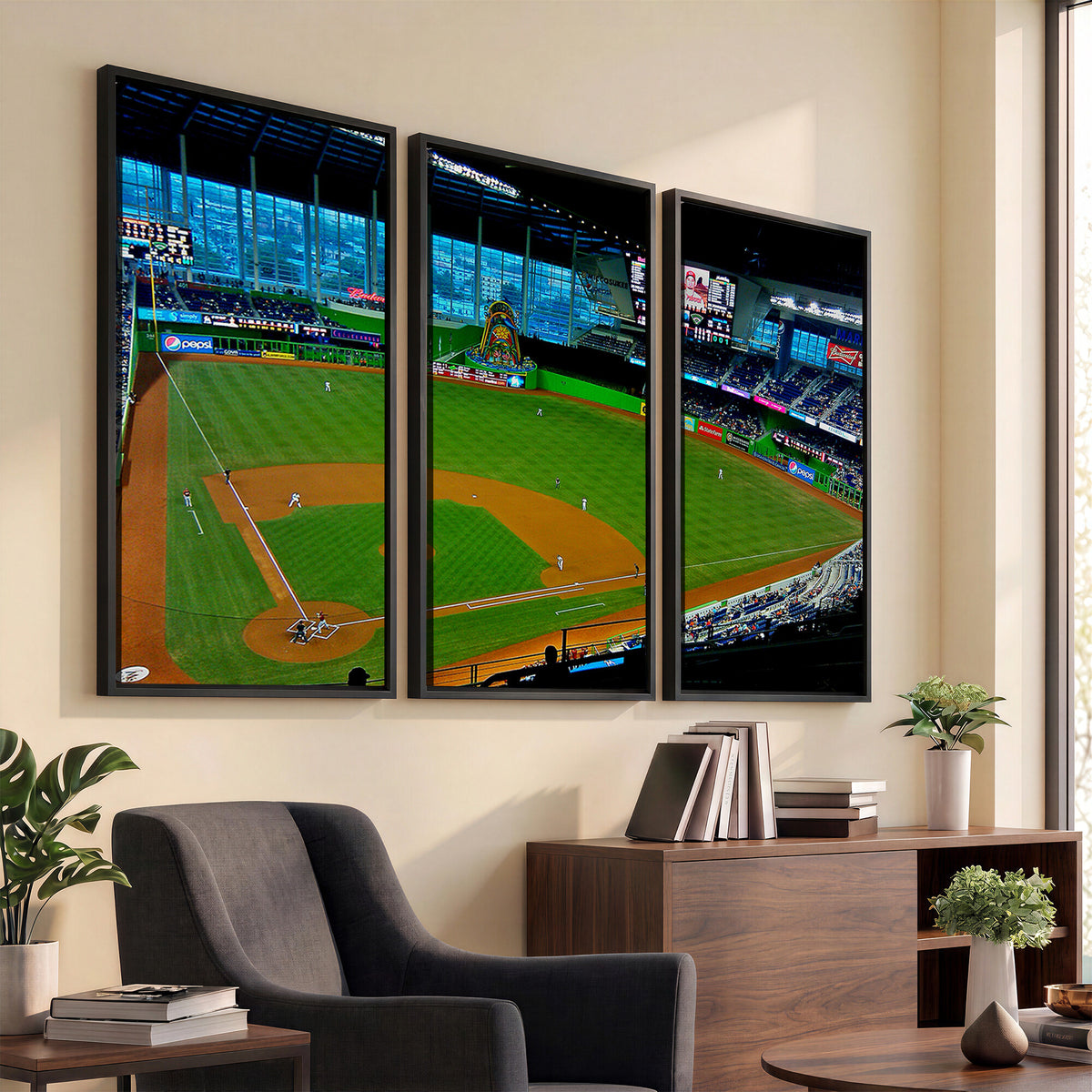 51207-MGV-CV-36X24 - Miami Marlins Baseball Team Print, Miami LoanDepot Park