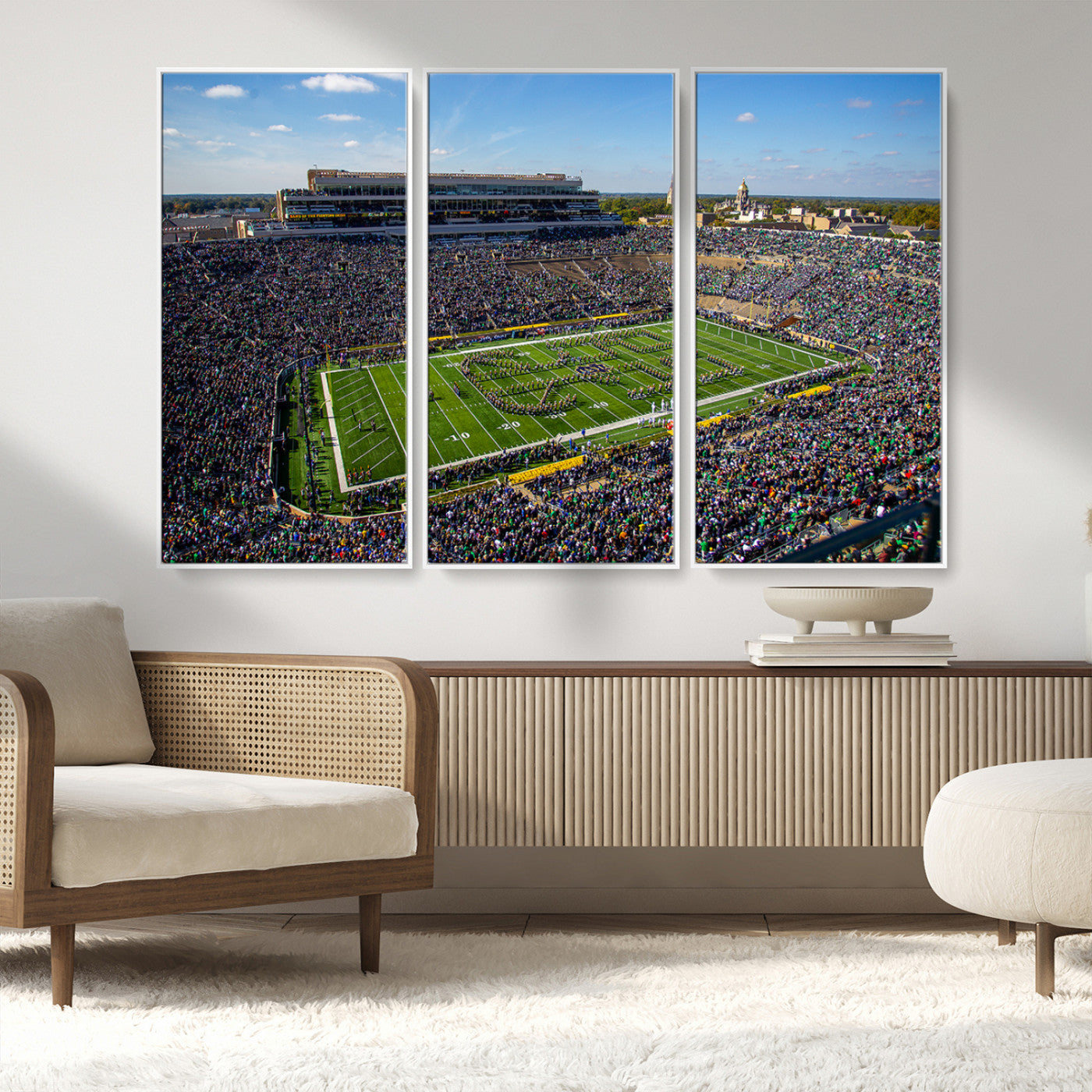 MGV-FC-48X32-3P - Notre Dame Fighting Irish Football Team Print - Notre Dame Stadium Wall Art Canvas Print