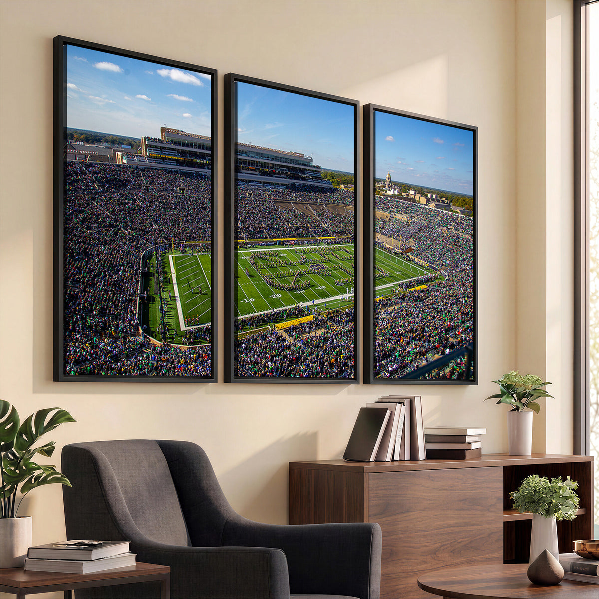 50114-MGV-CV-36X24 - Notre Dame Fighting Irish Football Team Print, Notre Dame Stadium Wall Art