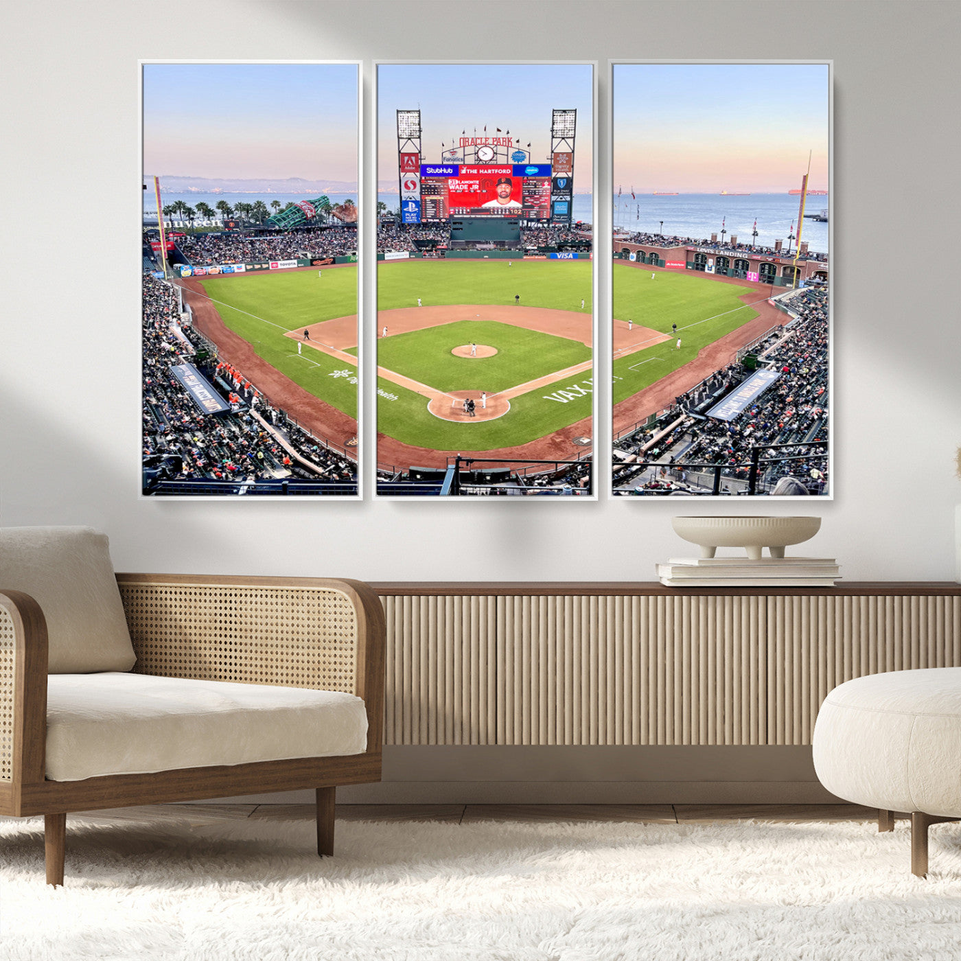 MGV-FC-48X32-3P - San Francisco Giants Baseball Team Print - Oracle Park Stadium Wall Art Canvas Print