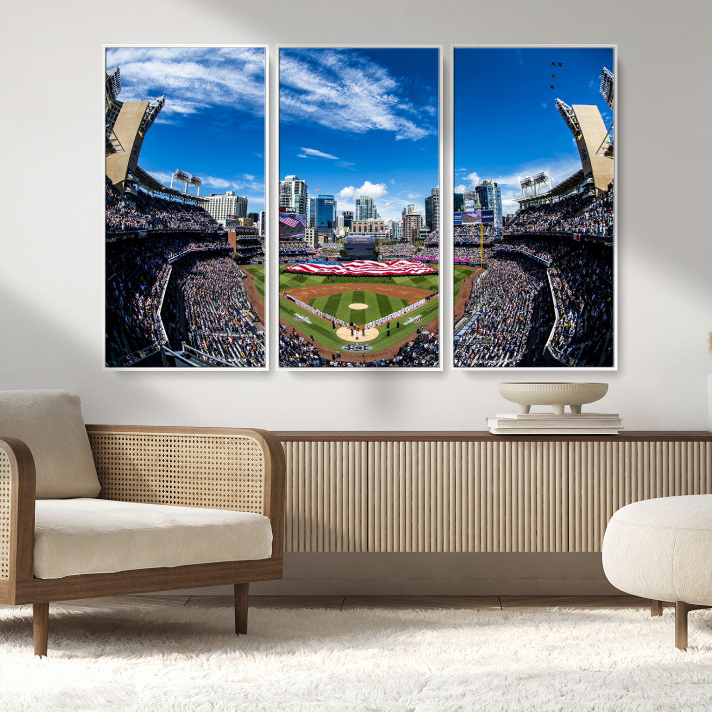 MGV-FC-48X32-3P - San Diego Padres Baseball Team Print - Petco Park Stadium Wall Art Canvas Print
