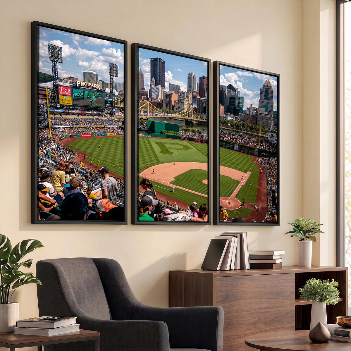 66872-MGV-CV-36X24 - Pittsburgh Pirates Baseball Team Print, PNC Park Stadium
