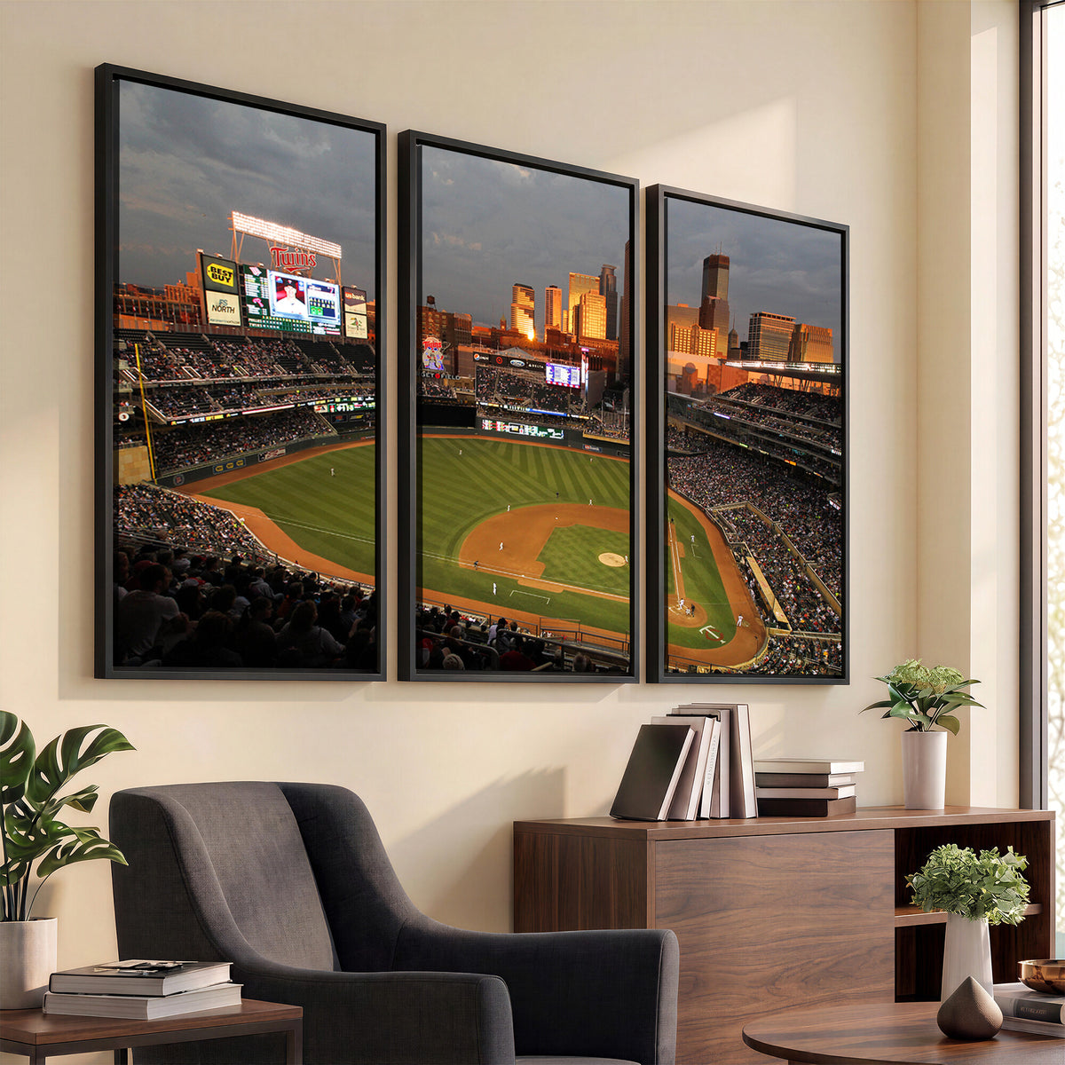 99822-MGV-CV-36X24 - Minnesota Twins Baseball Team Print, Minneapolis Target Field Stadium Wall Art