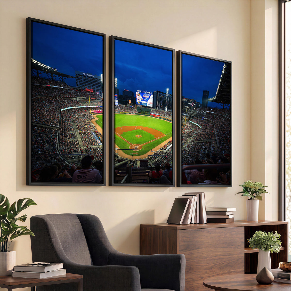 88590-MGV-CV-36X24 - Truist Park Night Game Canvas Art, Atlanta Braves Stadium
