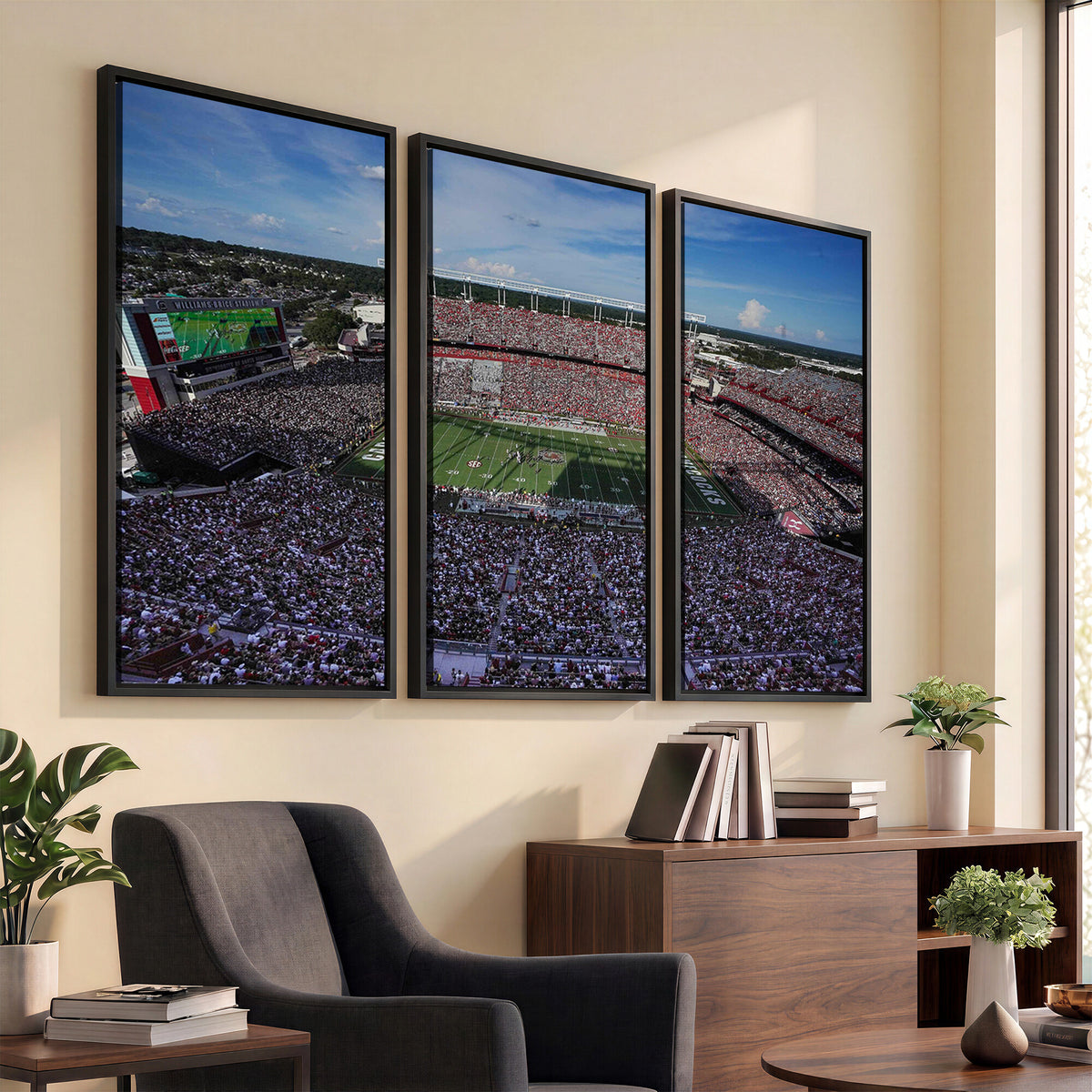 83382-MGV-CV-36X24 - South Carolina Gamecocks Football Team Print, Columbia Williams-Brice Stadium Wall Art