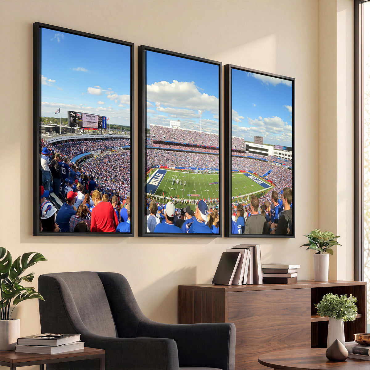 35302-MGV-CV-36X24 - Buffalo Bills NFL Football Team Print, Game Day at Buffalo Highmark Stadium