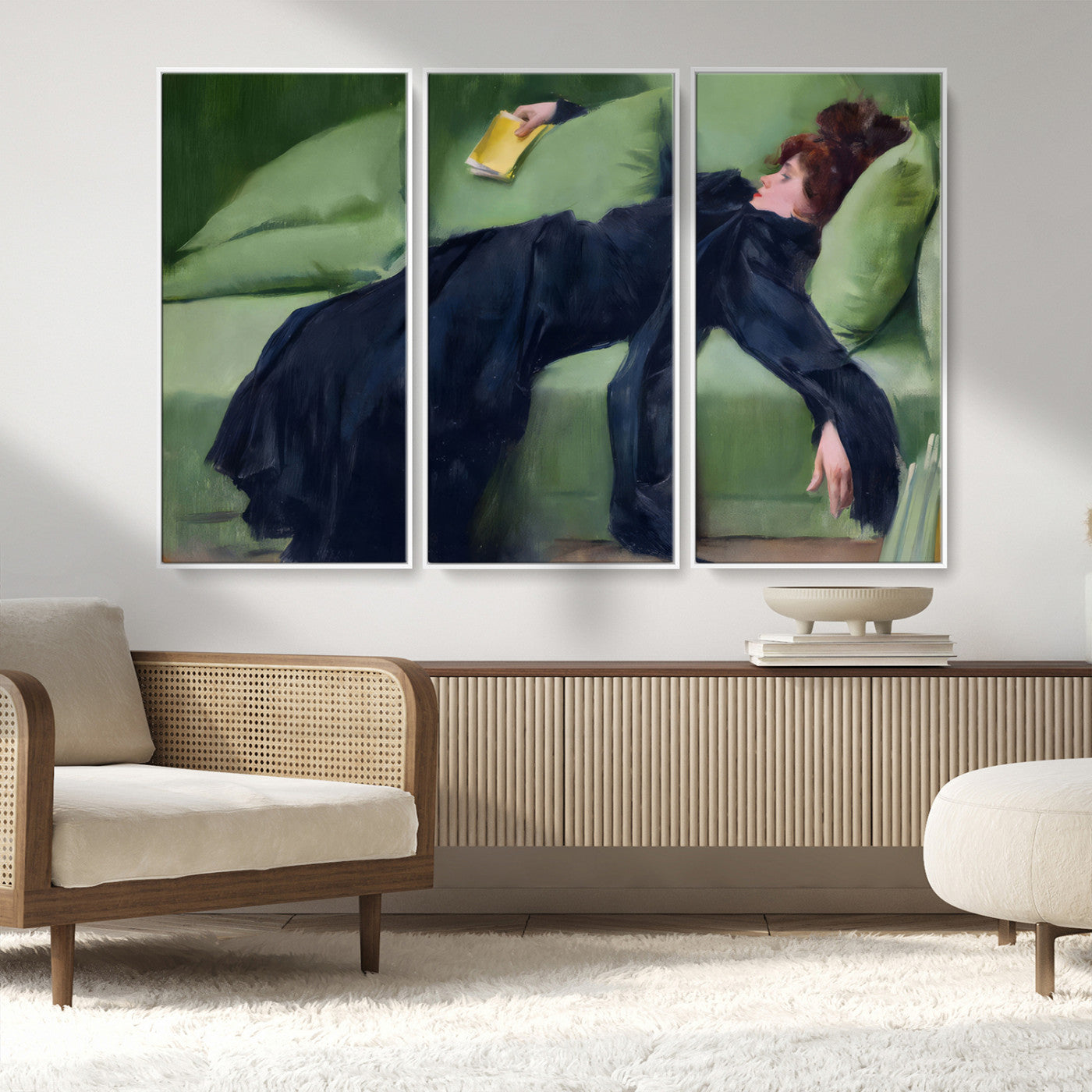 MGV-FC-48X32-3P - Decadent Girl by Ramon Casas Wall Art Canvas Print, Framed Decadent Girl Canvas Print