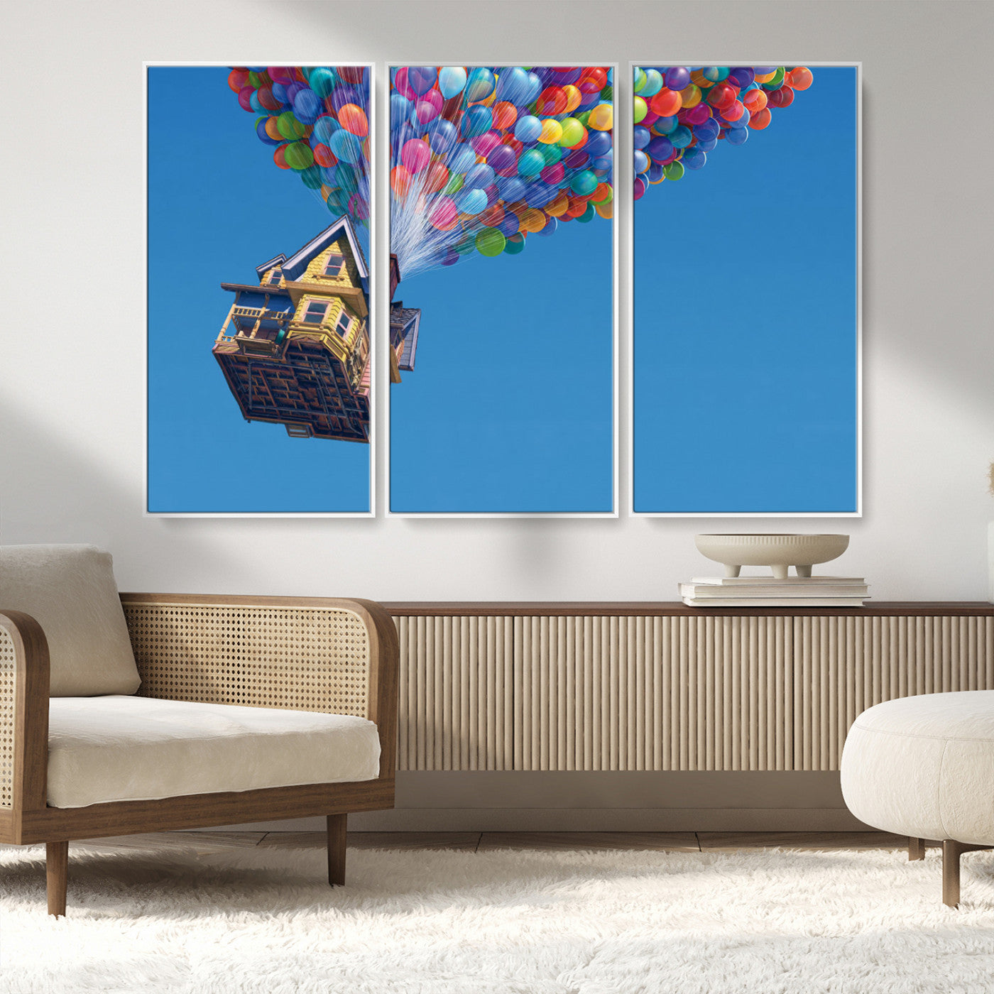 MGV-FC-48X32-3P - Carl Fredricksen, Up Movie Wall Art, Balloons Wall Art, Air Balloons for Kids Room Print