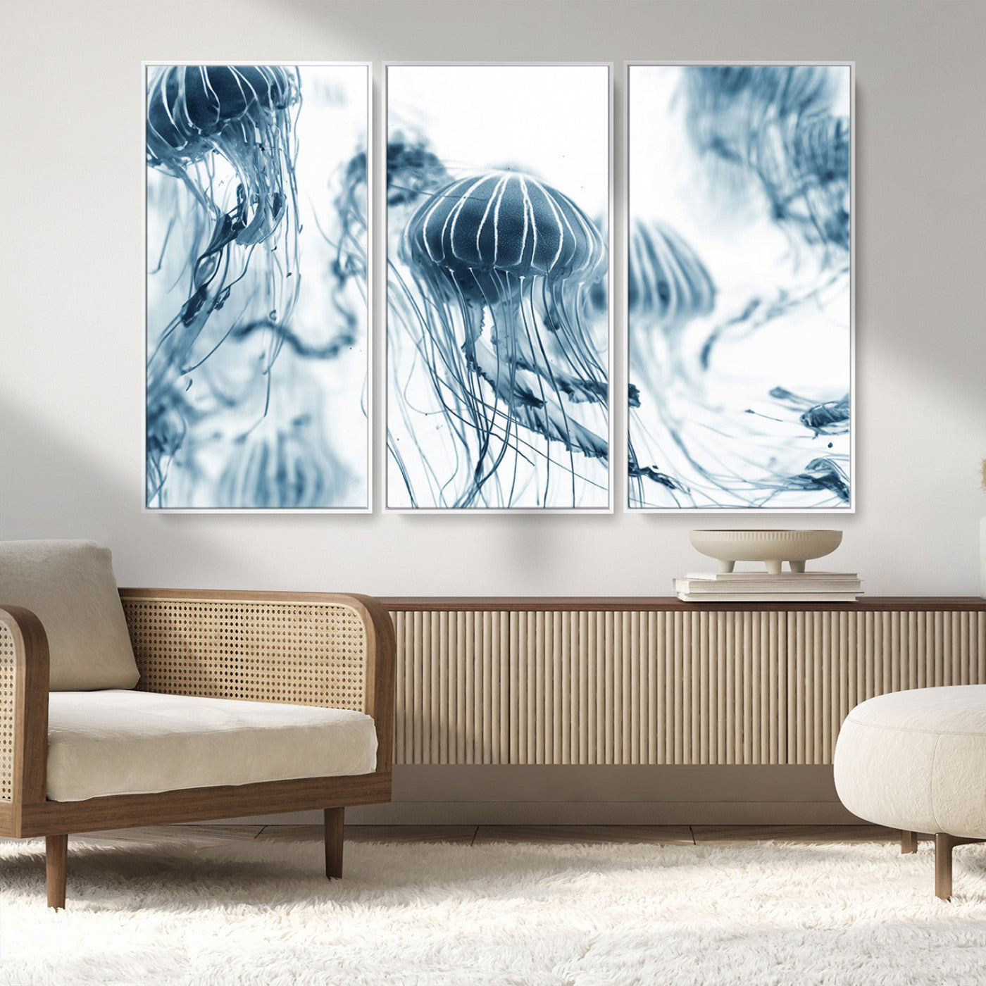 MGV-FC-48X32-3P - Abstract Jellyfish Canvas Print Wall Art