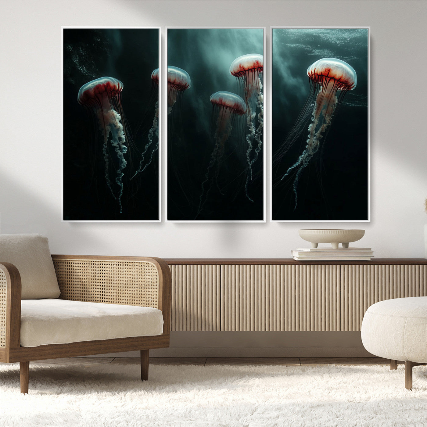 MGV-FC-48X32-3P - Abstract Jellyfish Wall Art Canvas Print
