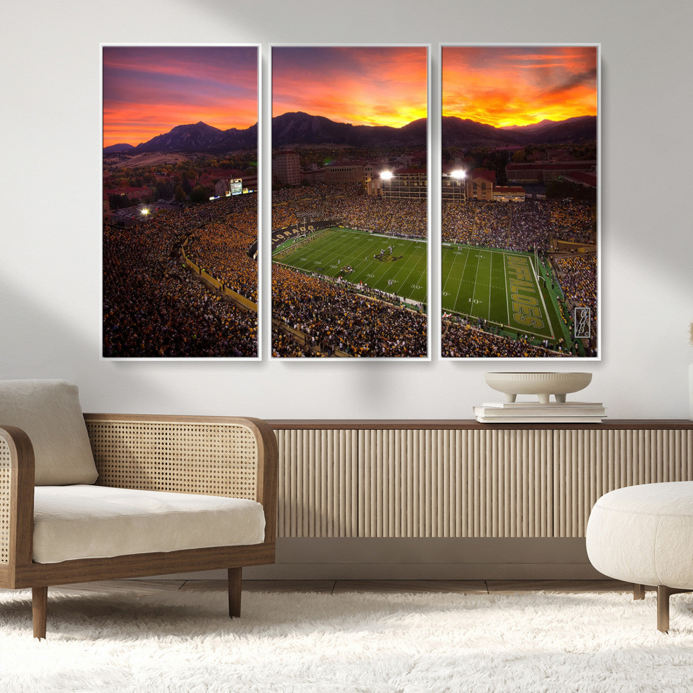 MGV-FC-48X32-3P - Folsom Field - University of Colorado Buffaloes Football Stadium, Colorado Buffaloes Wall Art Canvas