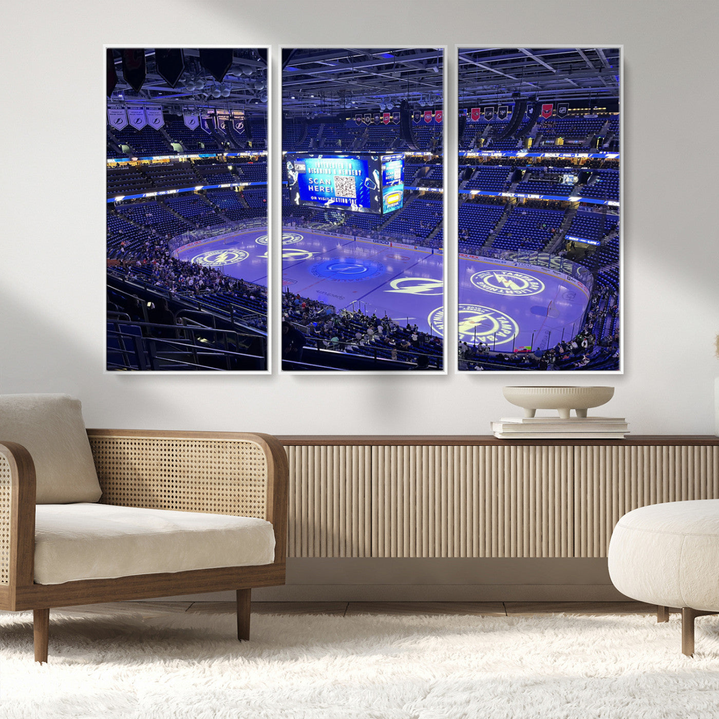 MGV-FC-48X32-3P - Amalie Arena Florida Wall Art Canvas Print - NHL Hockey Stadium Print Wall Art