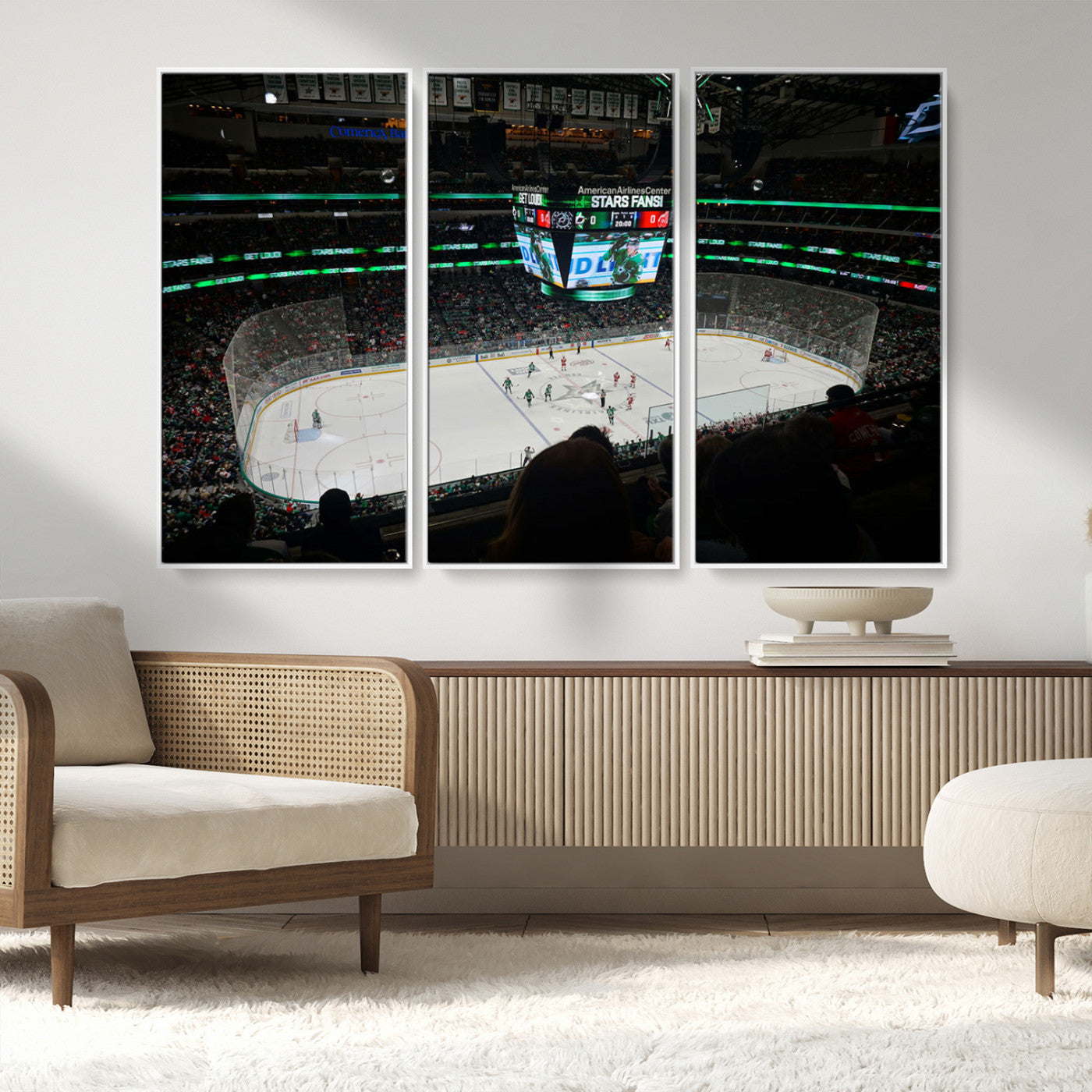 MGV-FC-48X32-3P - American Airlines Center Dallas Stars Wall Art Canvas Print - Dallas Hockey Arena Stadium Print