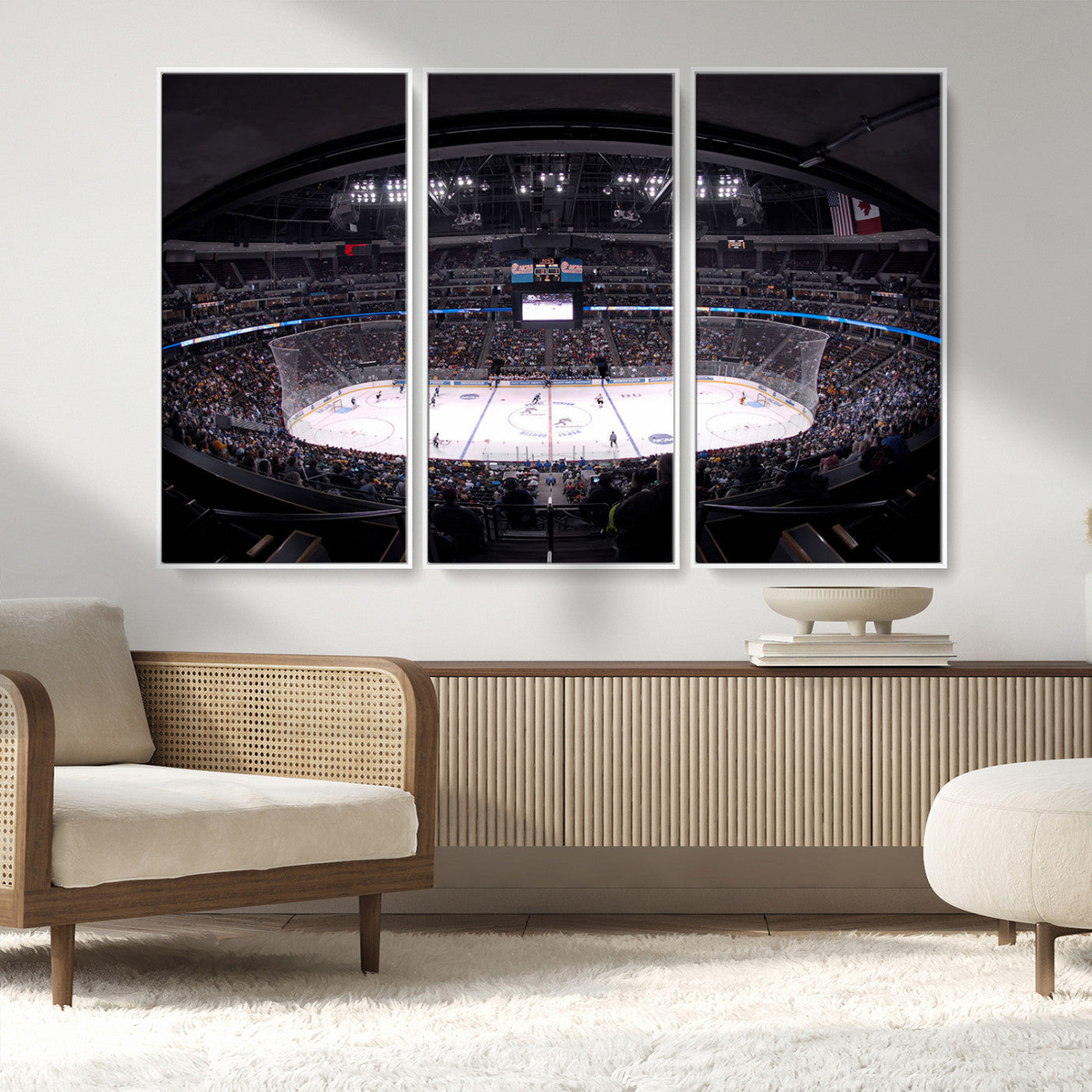 MGV-FC-48X32-3P - Ball Arena Denver Colorado Avalanche Hockey Team Wall Art Canvas Print - Denver Ice Hockey Stadium