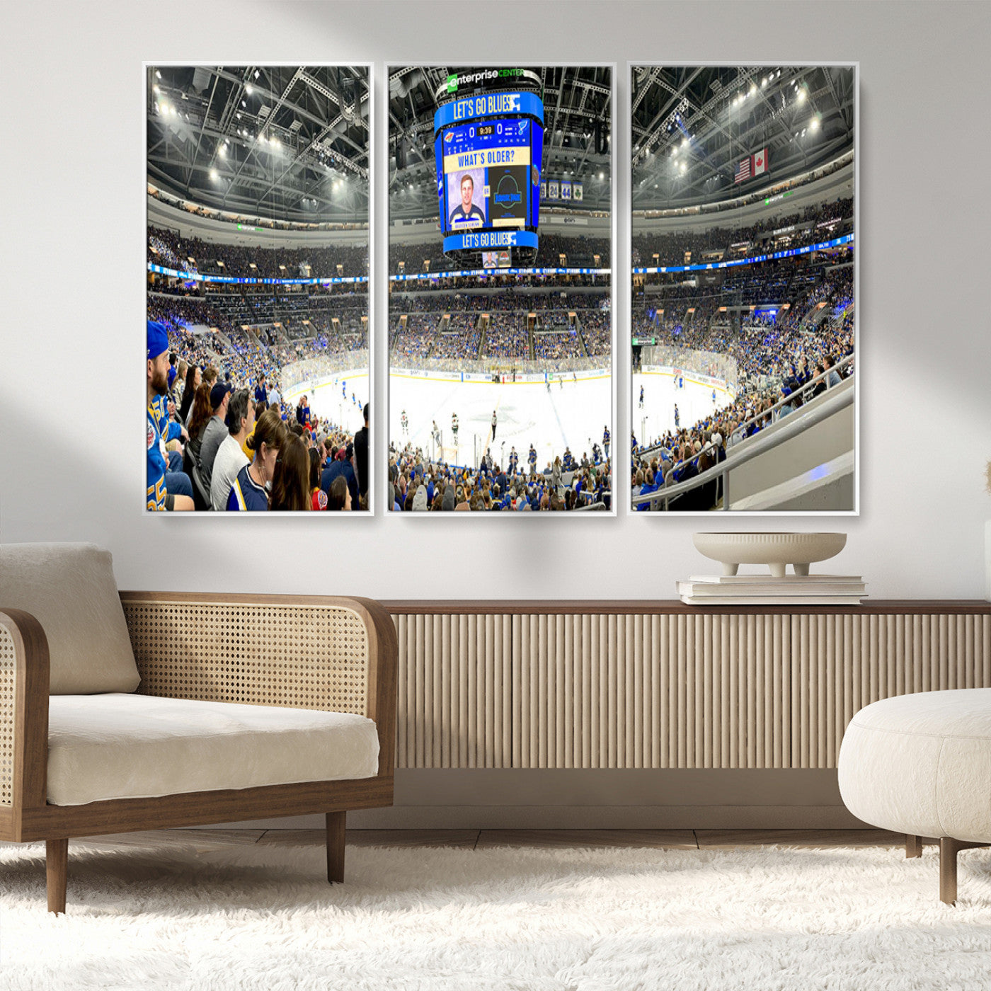 MGV-FC-48X32-3P - Enterprise Center | Missouri St. Louis Blues Ice Hockey Stadium Wall Art | Canvas Print | Ready to