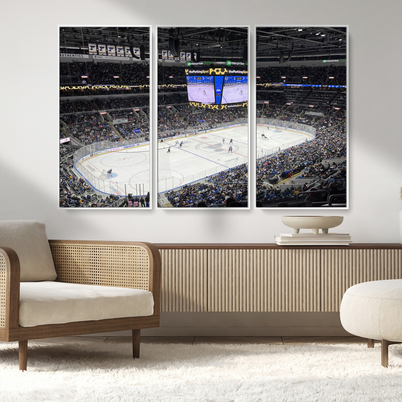 MGV-FC-48X32-3P - Enterprise Center Missouri St. Louis Blues Hockey Stadium Wall Art Canvas Print