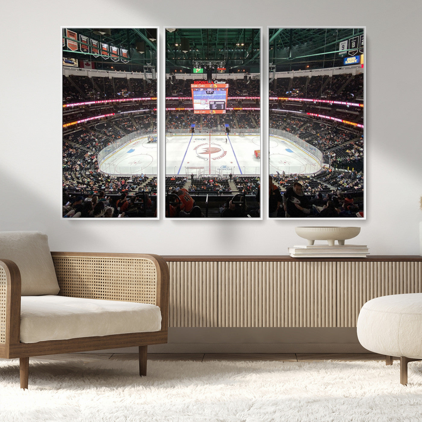 MGV-FC-48X32-3P - Honda Center California Anaheim Ducks Ice Hockey Stadium Canvas Print Wall Art