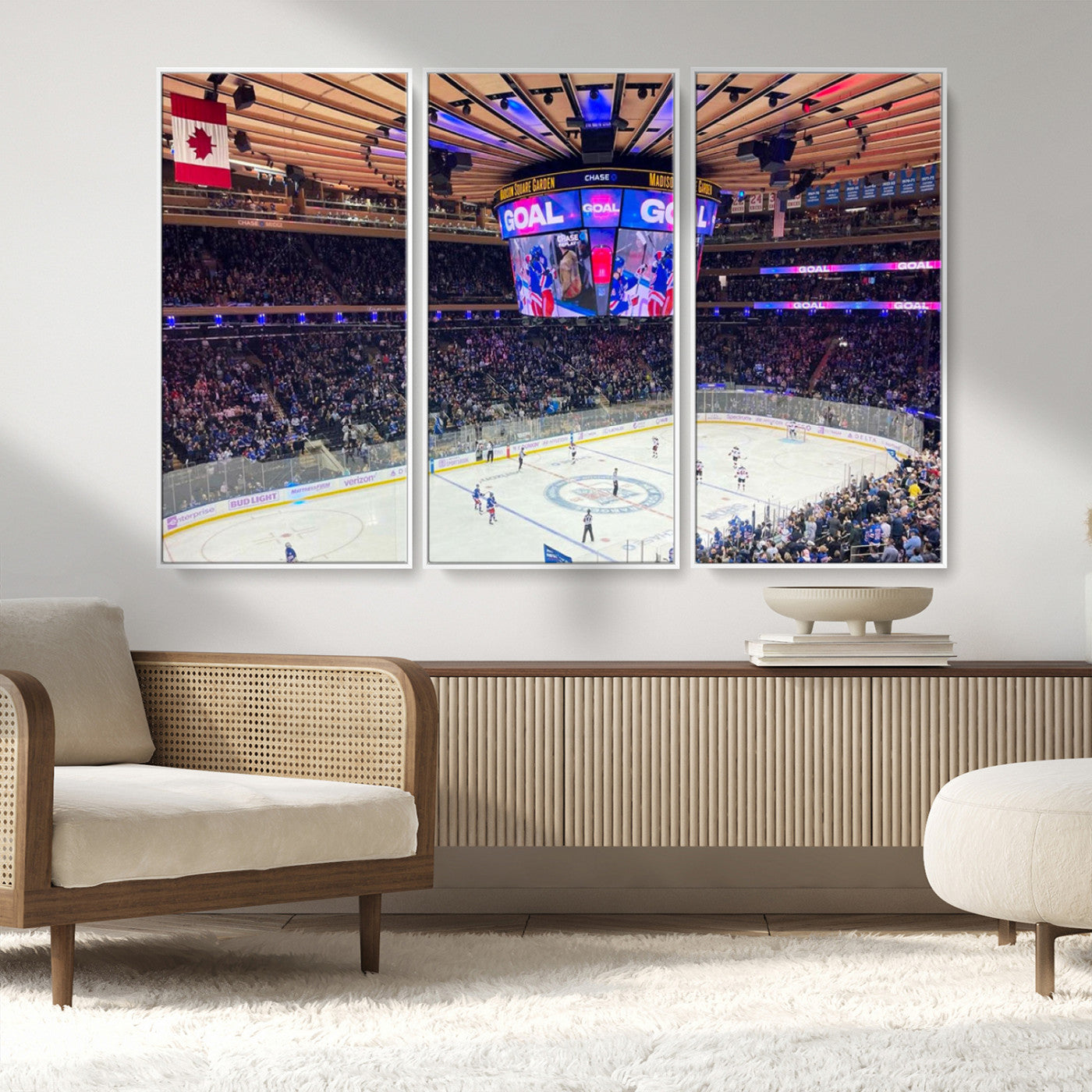 MGV-FC-48X32-3P - Madison New York Rangers Hockey Stadium Wall Art Canvas Print