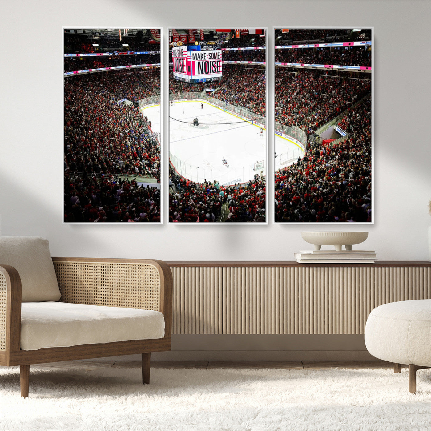 MGV-FC-48X32-3P - PNC Arena Raleigh North Carolina Hurricanes Hockey Stadium Wall Art Canvas, North Carolina