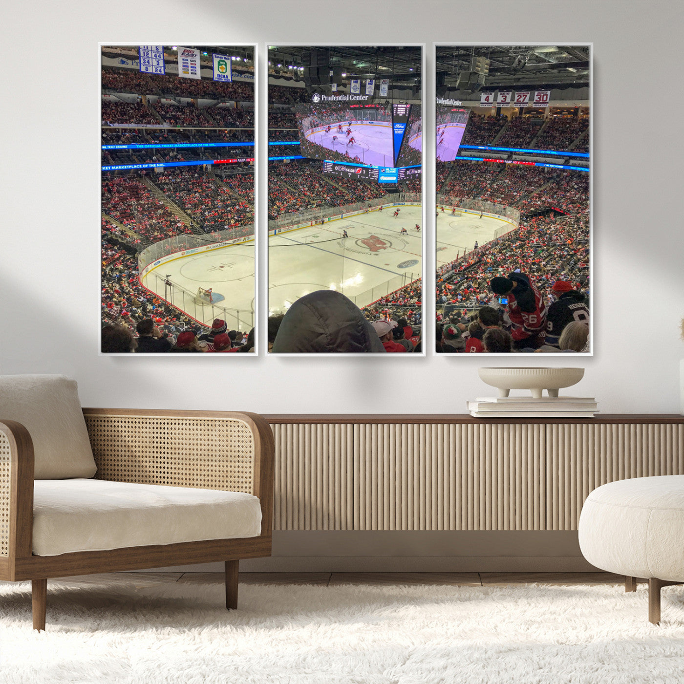 MGV-FC-48X32-3P - Prudential Center Newark New Jersey Devils Hockey Stadium, New Jersey Devils Hockey Stadium Canvas