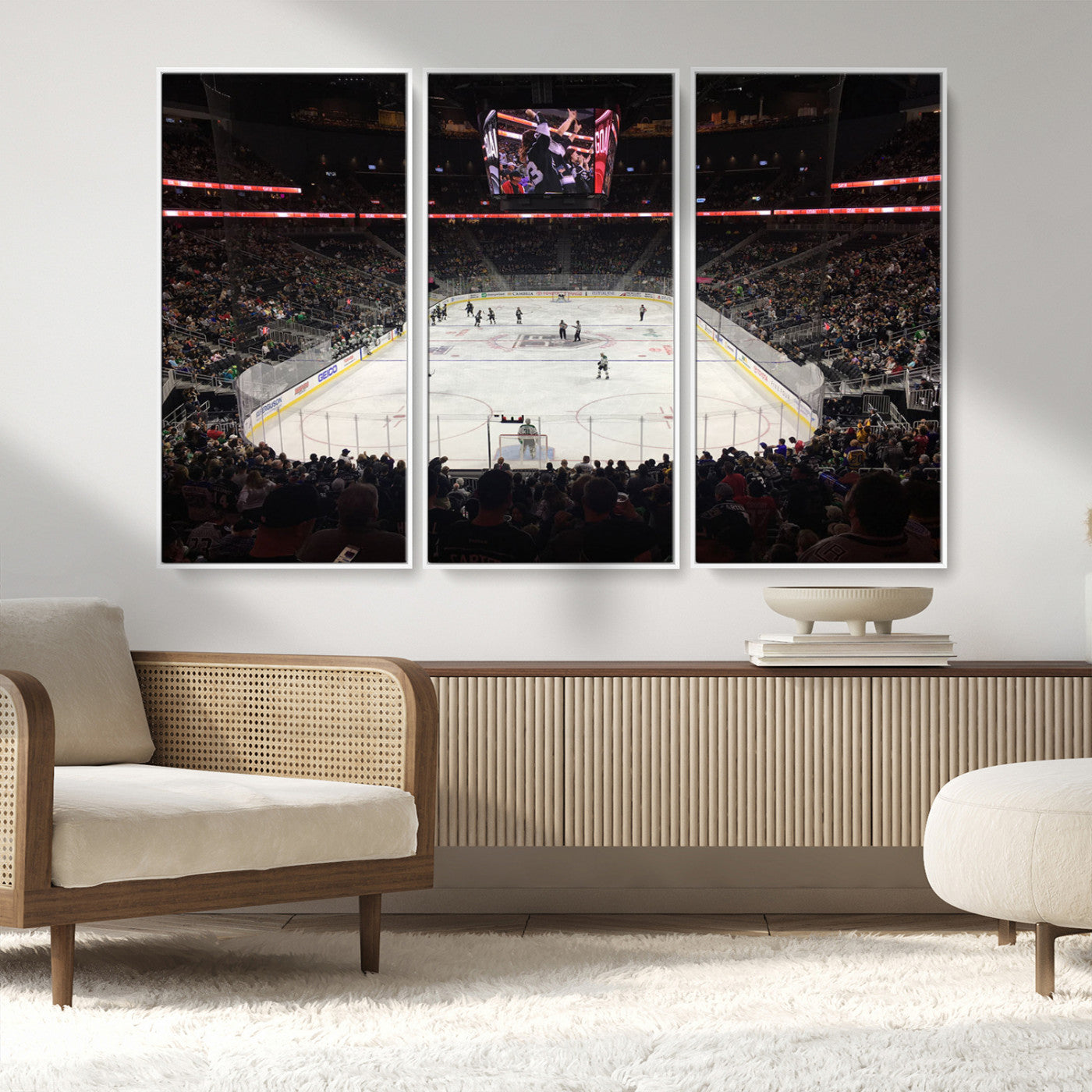 MGV-FC-48X32-3P - T Mobile Arena Paradise Nevada Vegas Golden Knights Ice Hockey Stadium Canvas Print Wall Art