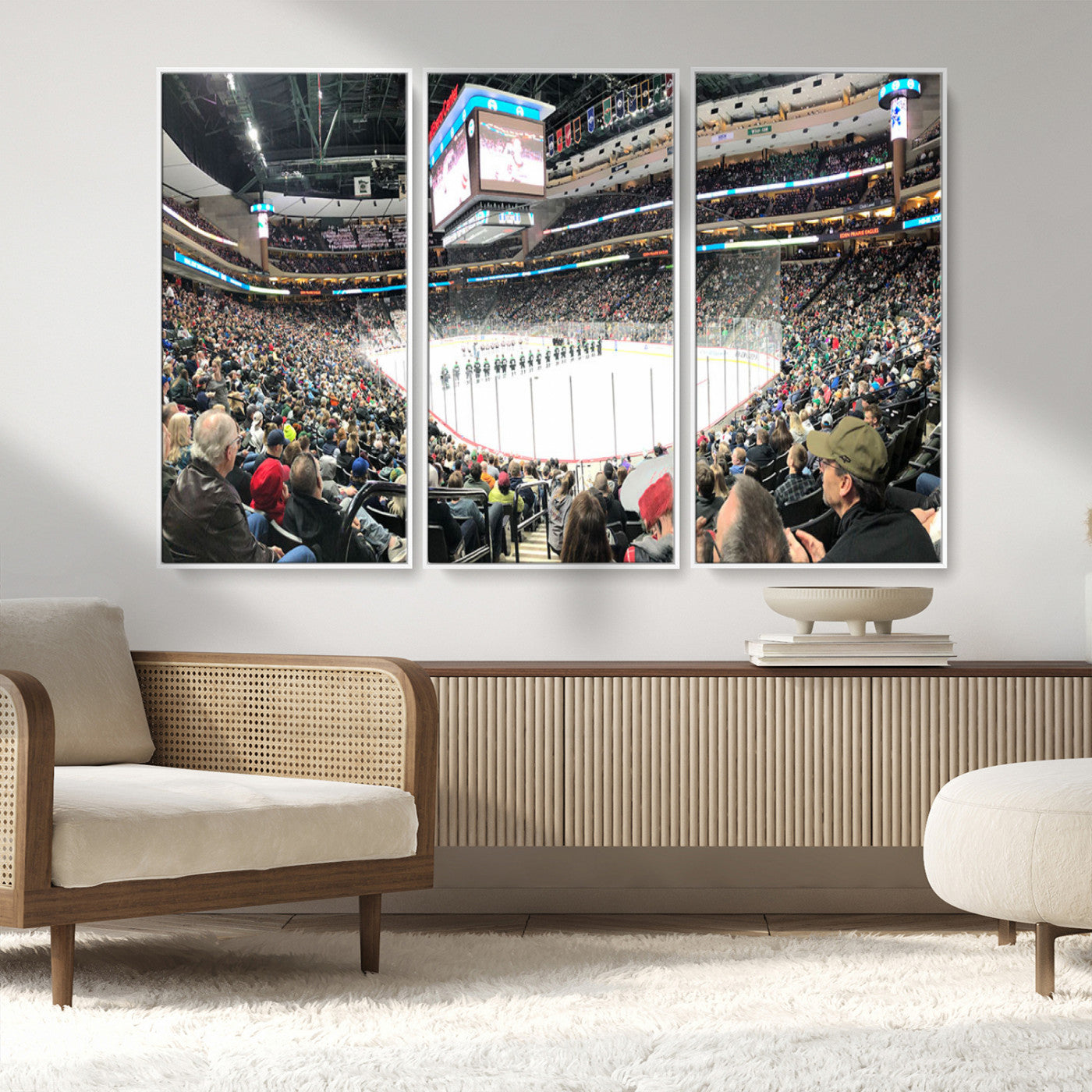 MGV-FC-48X32-3P - Xcel Energy Center St Paul Minnesota Wild Ice Hockey Stadium Canvas, Minnesota Wild Ice Hockey