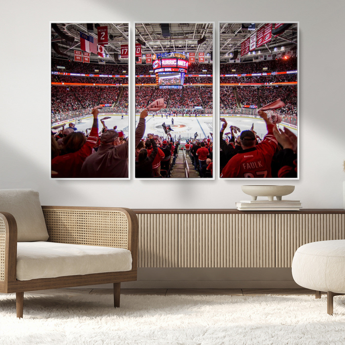 MGV-FC-48X32-3P - Carolina Hurricanes Ice Hockey Stadium Wall Art, Carolina Hurricanes Canvas Print