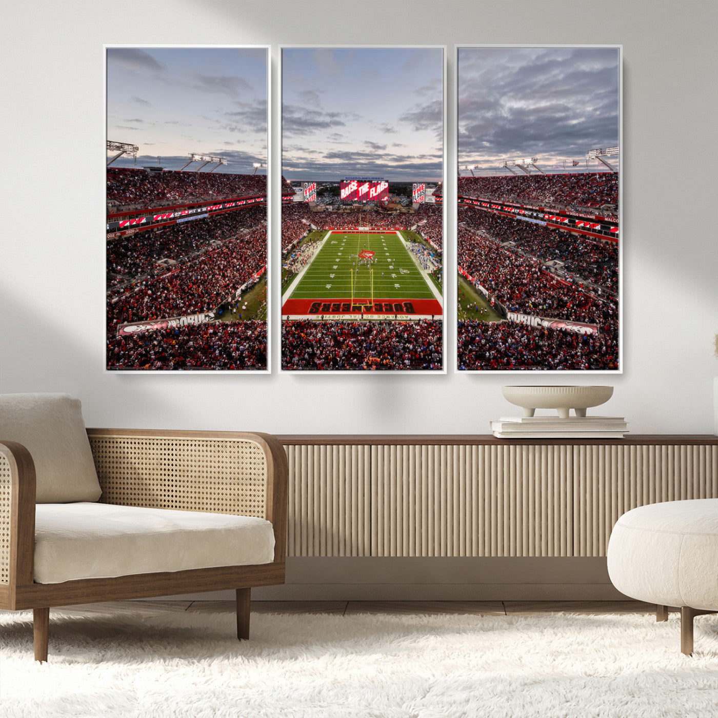 MGV-FC-48X32-3P - Florida Tampa Raymond James Stadium Wall Art Canvas Print - NFL Football Stadium Print Canvas