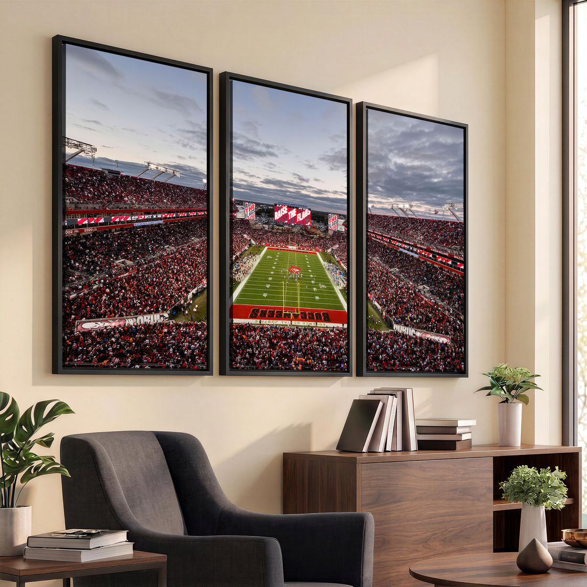 35698-MGV-CV-36X24 - Florida Tampa Raymond James Stadium Wall Art Canvas Print - NFL Football Stadium Print Canvas