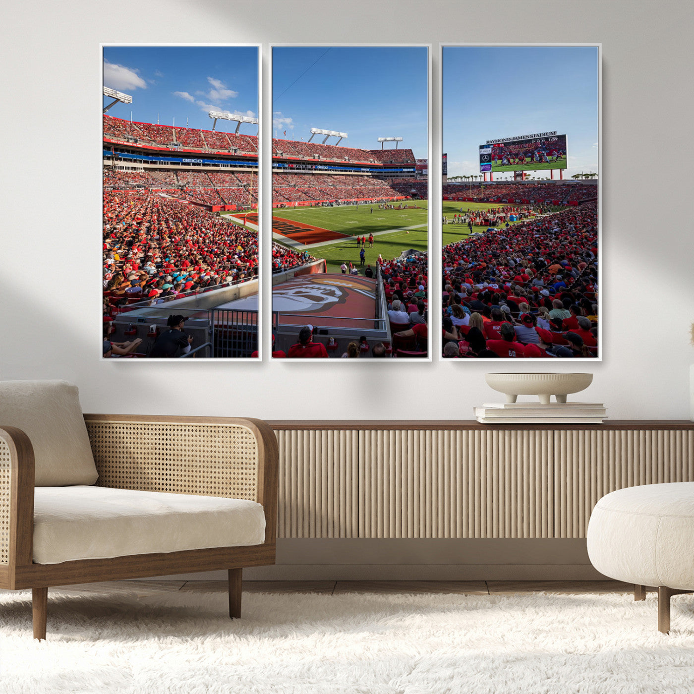 MGV-FC-48X32-3P - Florida Tampa Raymond James Stadium Wall Art Canvas Print - NFL Football Stadium Print