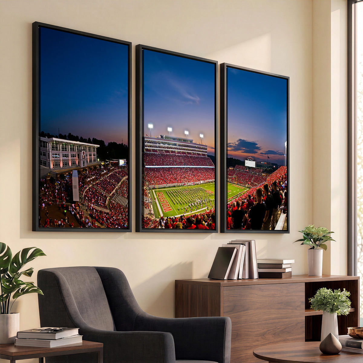 33313-MGV-CV-36X24 - NC State Wolfpack Football Team Print - Raleigh Carter-Finley Stadium Wall Art Canvas Print
