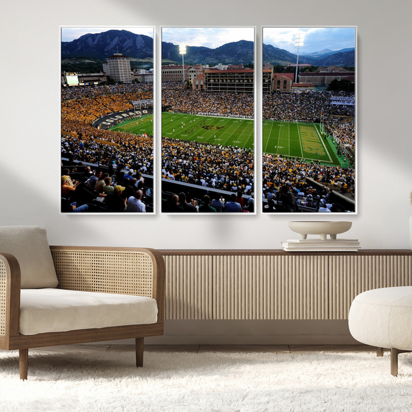 MGV-FC-48X32-3P - Colorado Buffaloes Canvas Print - Boulder Folsom Field Stadium Wall Art Canvas Print, Football Print