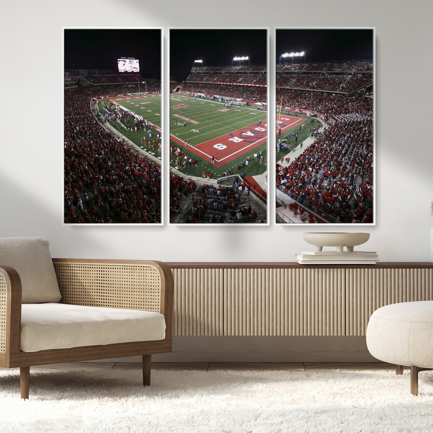 MGV-FC-48X32-3P - Houston Cougars Football Team Print - Houston TDECU Stadium Wall Art Canvas Print