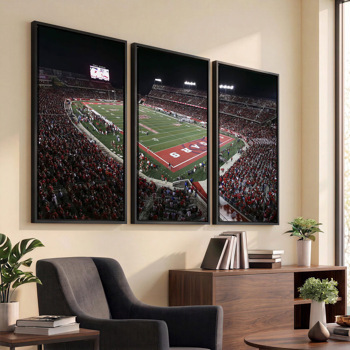94207-MGV-CV-36X24 - Houston Cougars Football Team Print - Houston TDECU Stadium Wall Art Canvas Print