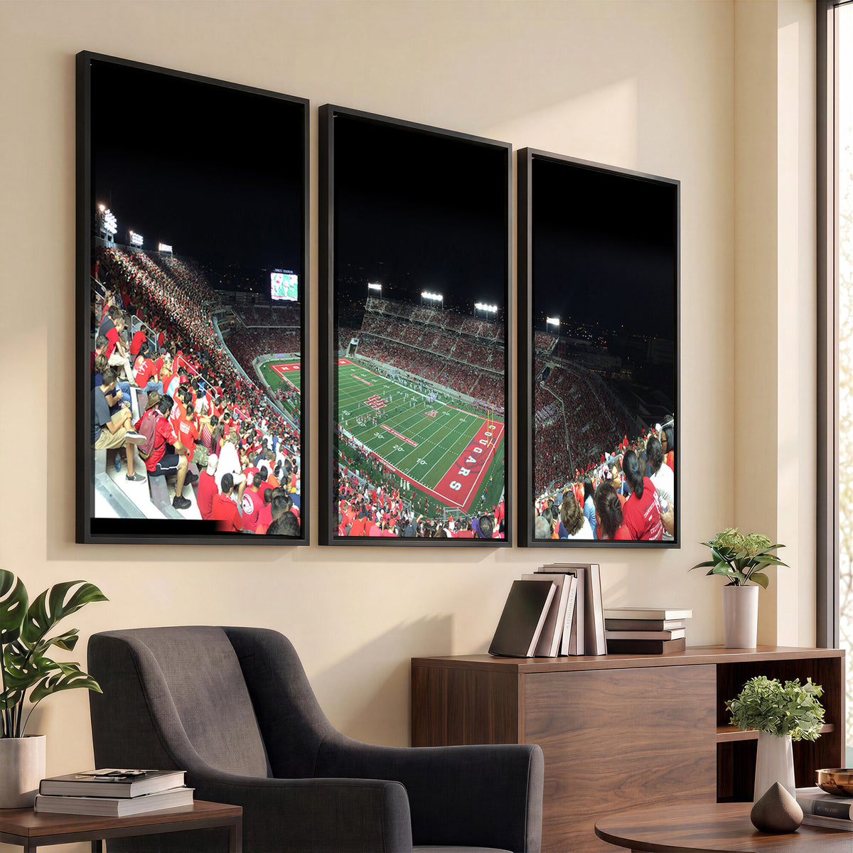 67036-MGV-CV-36X24 - Houston Cougars Football Team Print - Houston TDECU Stadium Wall Art Canvas Print