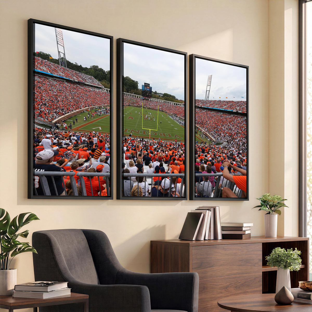 63606-MGV-CV-36X24 - Virginia Cavaliers Football Team Print, Charlottesville, Extra Large Game Room Wall Decor