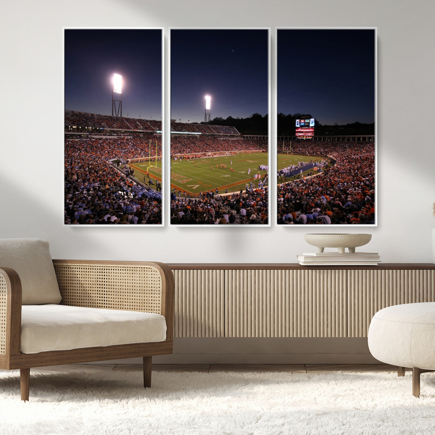 MGV-FC-48X32-3P - Virginia Cavaliers Football Team Print - Charlottesville Scott Stadium Canvas Print Wall Art